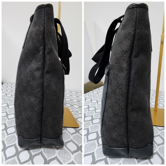 Authentic Gucci GG Canvas Tote Bag Black & Grey - Picture 11 of 15